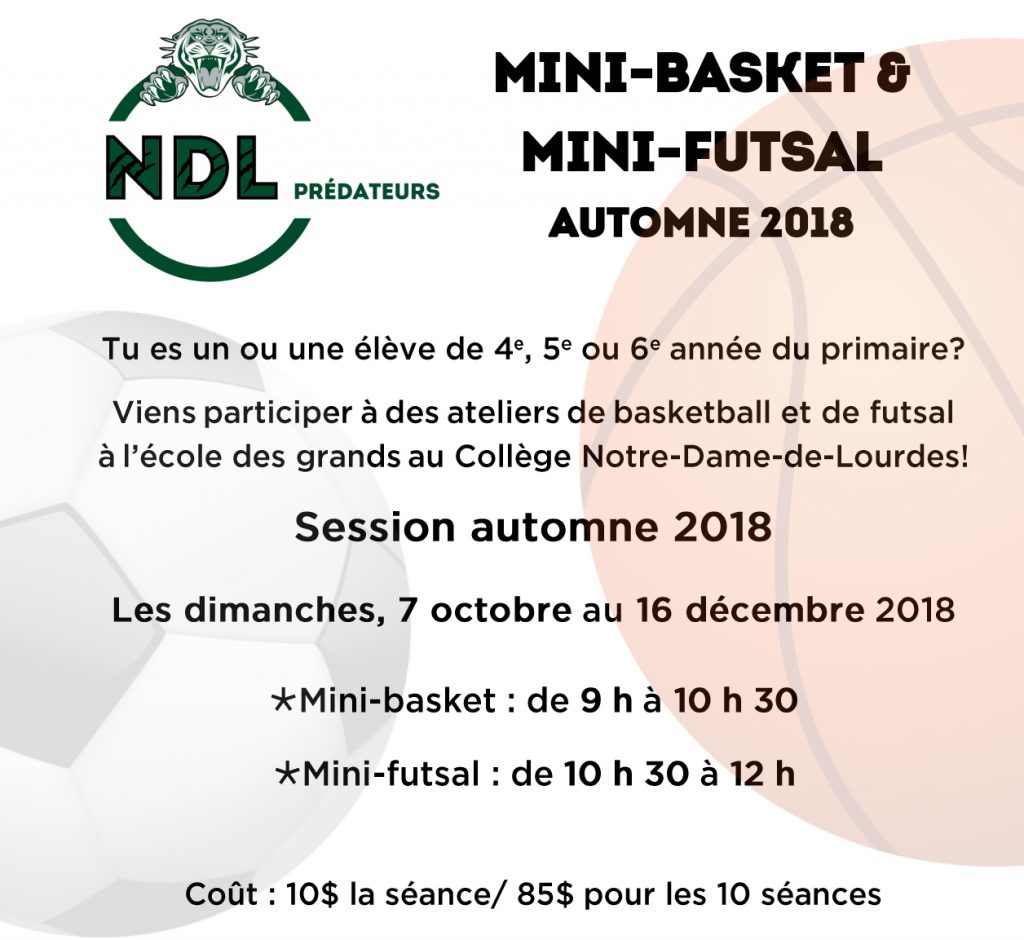 Mini basket Mini futsal Collège NDL-aut 2018