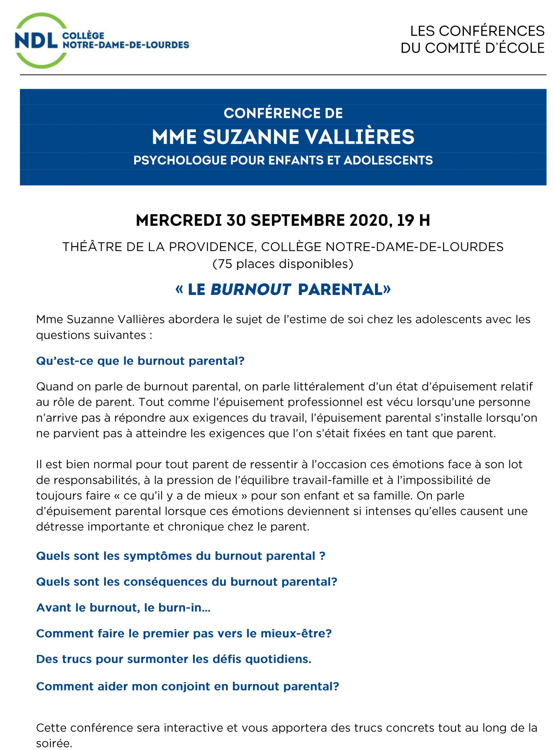 Conférence Suzanne Valliuères - NDL - 2020-09-30